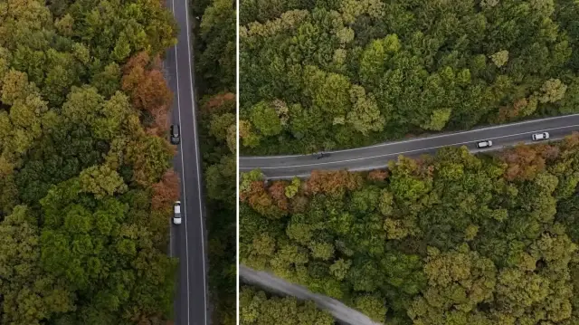 Bolu-Seben yolunda muhteşem sonbahar güzelliği